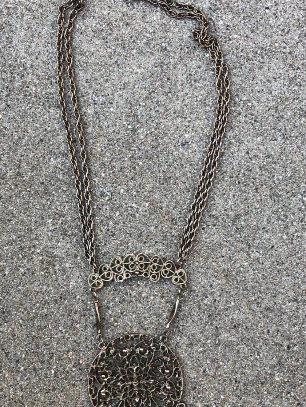 Vintage Art Nouveau Silver Necklace Jewelry